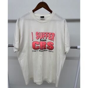 Vintage Single Stitch Can't Remember Sh!t T Shirt White Size XL